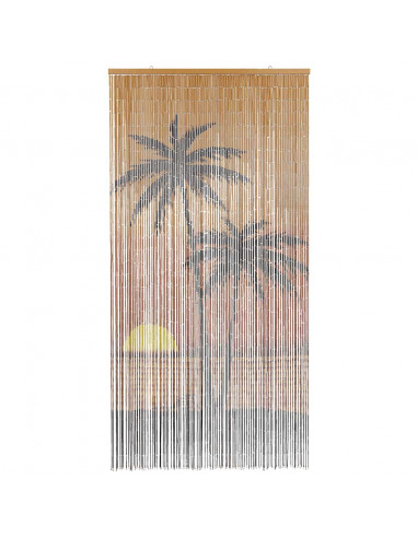 Tenda Antimosche per Porte Stampa Palma 100x200 cm Bambù