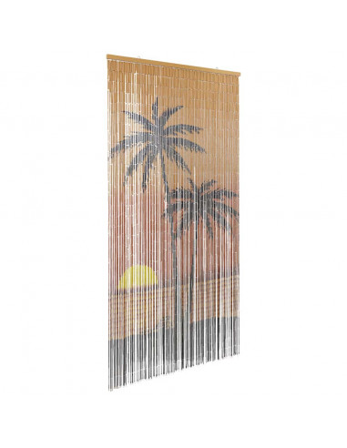 Tenda Antimosche per Porte Stampa Palma 100x220 cm Bambù