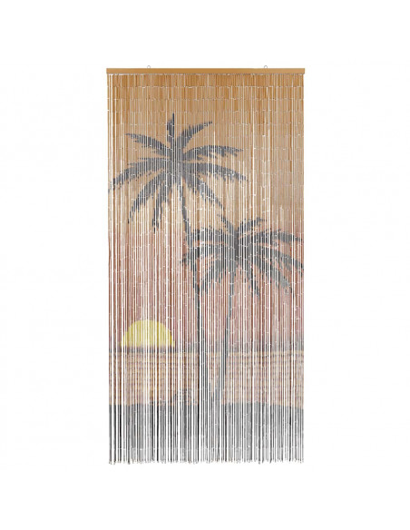 Tenda Antimosche per Porte Stampa Palma 100x220 cm Bambù