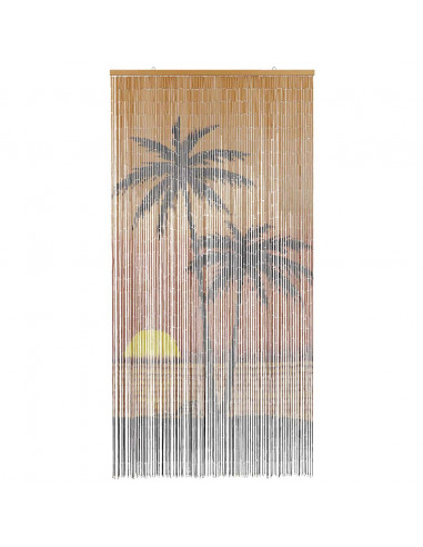 Tenda Antimosche per Porte Stampa Palma 90x220 cm Bambù