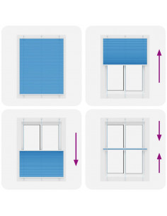 Tenda Plissettata Blu 110x100 cm Larghezza Tessuto 109,4 cm 2