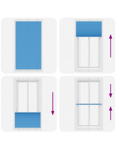 Tenda Plissettata Blu 110x200 cm Larghezza Tessuto 109,4 cm 2