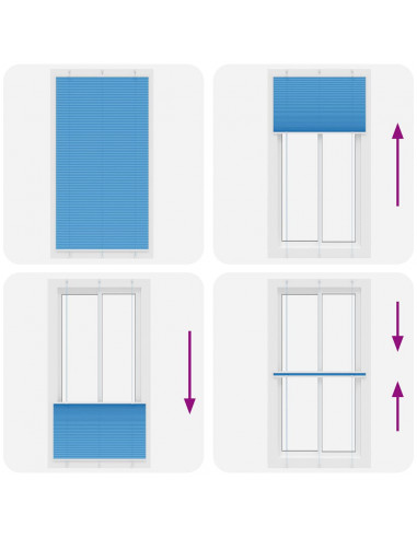 Tenda Plissettata Blu 110x200 cm Larghezza Tessuto 109,4 cm
