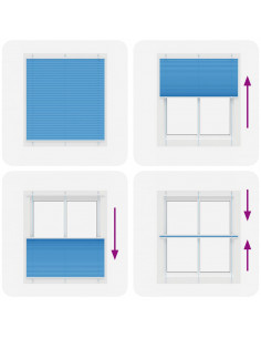 Tenda Plissettata Blu 115x150 cm Larghezza Tessuto 114,4 cm 2