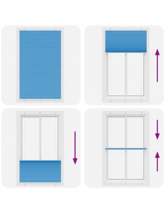 Tenda Plissettata Blu 115x200 cm Larghezza Tessuto 114,4 cm 2