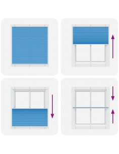 Tenda Plissettata Blu 120x100 cm Larghezza Tessuto 119,4 cm 2