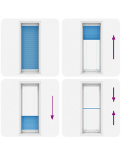 Tenda Plissettata Blu 80x200 cm Larghezza Tessuto 79,4 cm 2