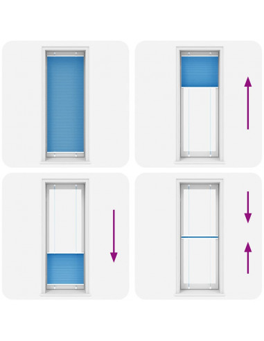 Tenda Plissettata Blu 80x200 cm Larghezza Tessuto 79,4 cm