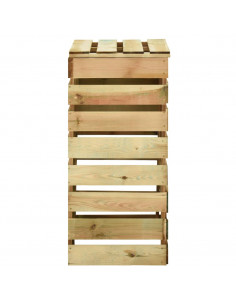 Compostiere da Giardino Doghe 3 pz 80x50x100 cm Pino Impregnato