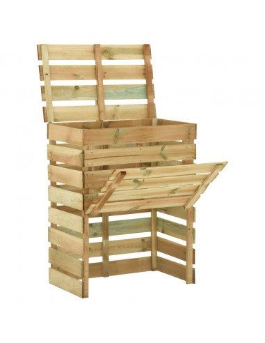 Compostiere da Giardino Doghe 3 pz 80x50x100 cm Pino Impregnato