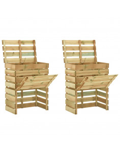 Compostiere da Giardino Doghe 2 pz 80x50x100 cm Pino Impregnato 2