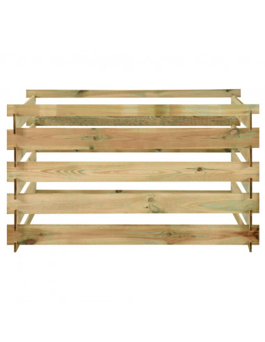 Compostiera da Giardino a Doghe 120x120x70cm in Pino Impregnato