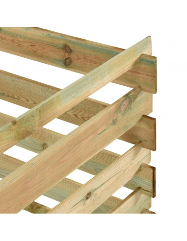 Compostiera da Giardino a Doghe 120x120x70cm in Pino Impregnato