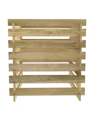 Compostiera da Giardino a Doghe 90x90x90cm in Pino Impregnato