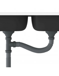 Lavello Cucina Doppia Vasca 800x600x155 mm Argento Acciaio Inox