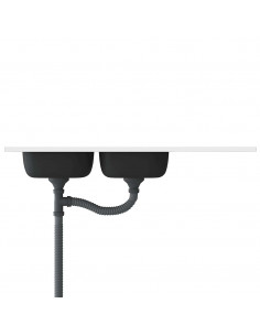 Lavello da Cucina Doppia Vasca Argento 1200x600x155 mm Acciaio