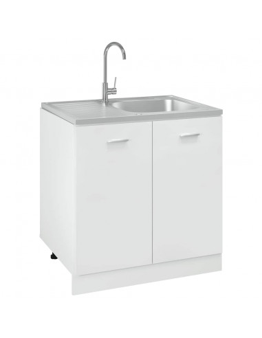 Lavello da Cucina con Scarico Argento 800x600x155 mm Acciaio