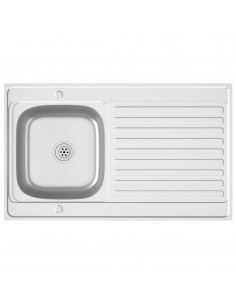 Lavello da Cucina con Scarico Argento 1000x600x155 mm Acciaio 2