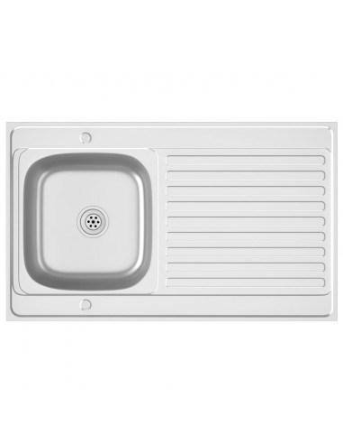 Lavello da Cucina con Scarico Argento 1000x600x155 mm Acciaio