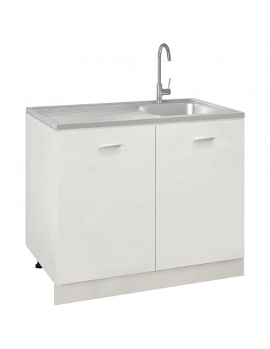 Lavello da Cucina con Scarico Argento 1000x600x155 mm Acciaio