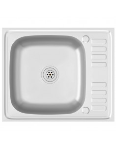 Lavello da Cucina con Scarico Argento 500x600x155 mm Acciaio 2