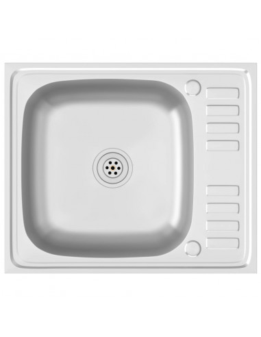 Lavello da Cucina con Scarico Argento 500x600x155 mm Acciaio