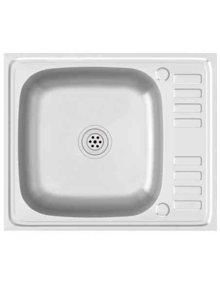 Lavello da Cucina con Scarico Argento 500x600x155 mm Acciaio