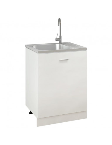 Lavello da Cucina con Scarico Argento 500x600x155 mm Acciaio