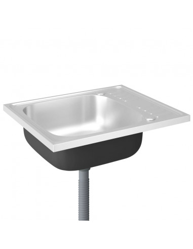 Lavello da Cucina con Scarico Argento 500x600x155 mm Acciaio