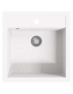 Lavello da Cucina in Granito Vasca Singola Bianco 2