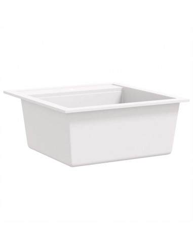 Lavello da Cucina in Granito Vasca Singola Bianco