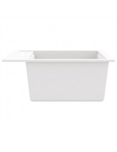 Lavello da Cucina in Granito Vasca Singola Bianco