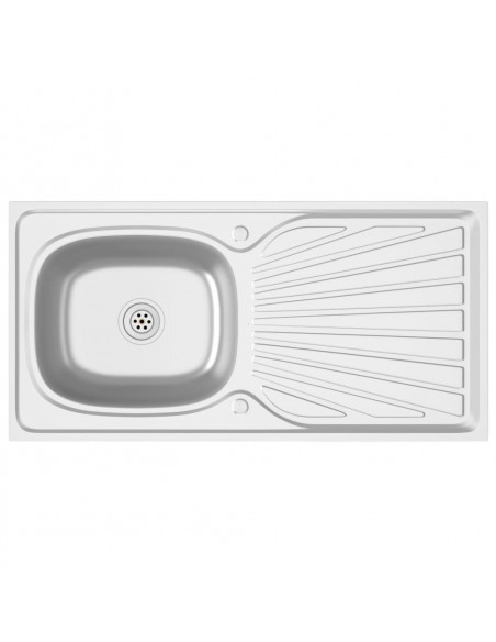 Lavello da Cucina con Scarico Argento 1000x500x155 mm Acciaio