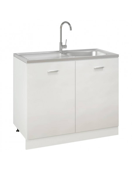 Lavello da Cucina con Scarico Argento 1000x500x155 mm Acciaio