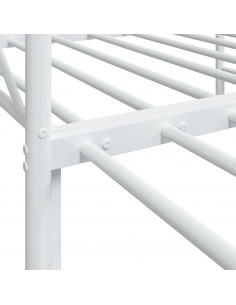 Divano Letto Estraibile senza Materasso Bianco 80x200cm Acciaio