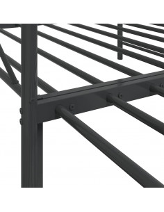 Divano Letto Estraibile senza Materasso Nero 100x190 cm Acciaio