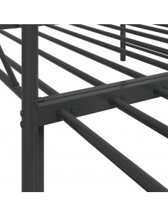 Divano Letto Estraibile senza Materasso Nero 100x200 cm Acciaio