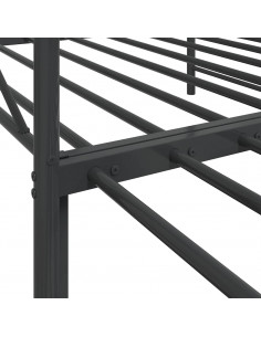 Divano Letto Estraibile senza Materasso Nero 107x203 cm Acciaio