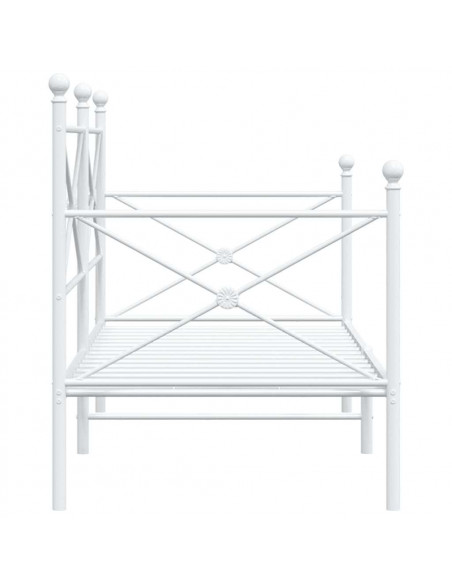 Dormeuse senza Materasso Bianco 90x200 cm in Acciaio