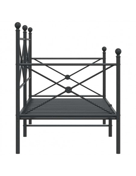 Dormeuse senza Materasso Nero 80x200 cm in Acciaio