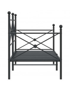 Dormeuse senza Materasso Nero 90x190 cm in Acciaio