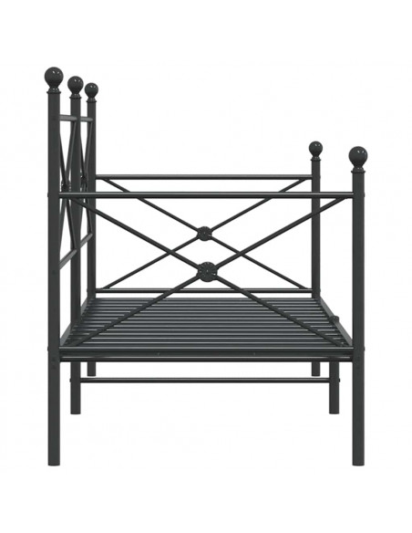 Dormeuse senza Materasso Nero 90x200 cm in Acciaio