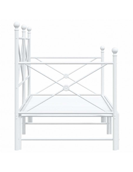 Divano Letto Estraibile senza Materasso Bianco 75x190cm Acciaio