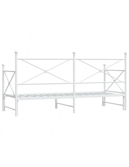 Divano Letto Estraibile senza Materasso Bianco 75x190cm Acciaio
