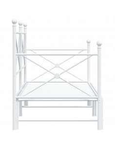 Divano Letto Estraibile senza Materasso Bianco 80x200cm Acciaio 2