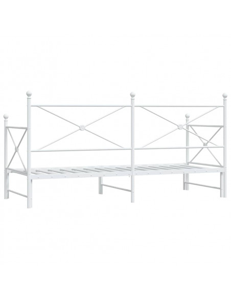 Divano Letto Estraibile senza Materasso Bianco 80x200cm Acciaio