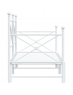 Divano Letto Estraibile senza Materasso Bianco 90x190cm Acciaio 2