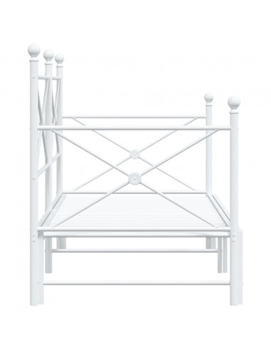 Divano Letto Estraibile senza Materasso Bianco 90x190cm Acciaio