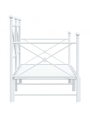 Divano Letto Estraibile senza Materasso Bianco 90x200cm Acciaio