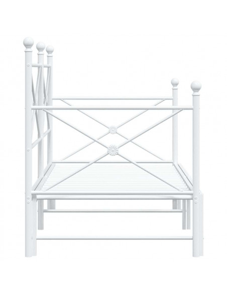 Divano Letto Estraibile senza Materasso Bianco 90x200cm Acciaio